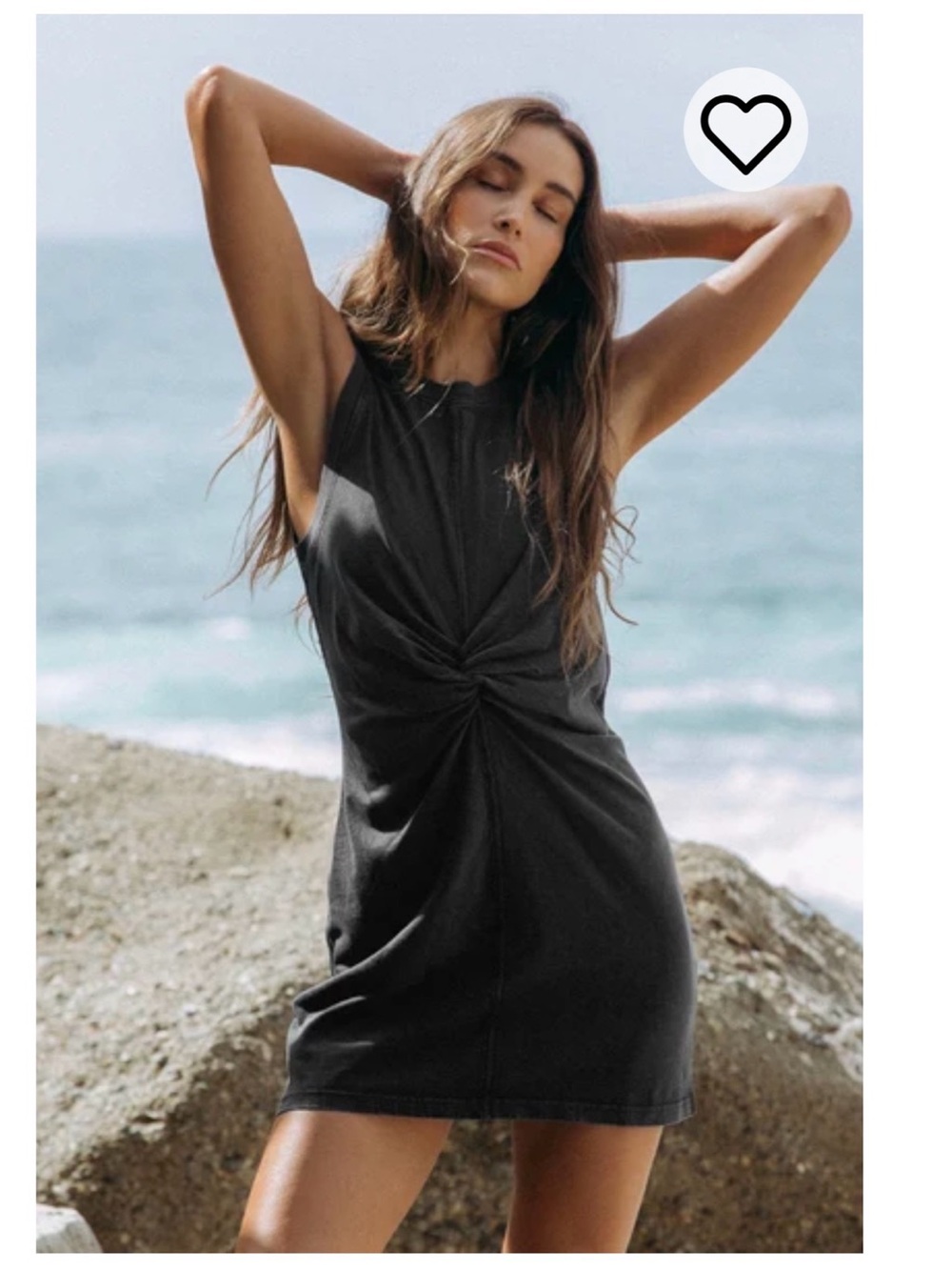 NWT l*space Danika Sleeveless Twist-Front Mini Dress in Charcoal
